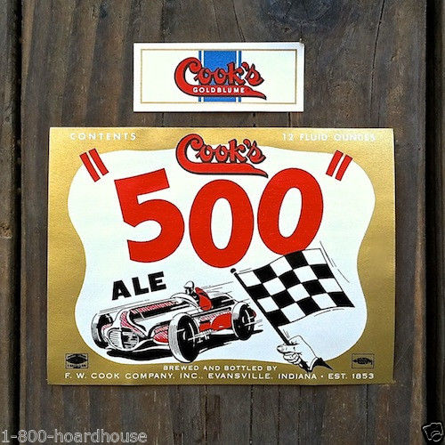 COOK'S 500 ALE Beer Bottle Label Set 1940s