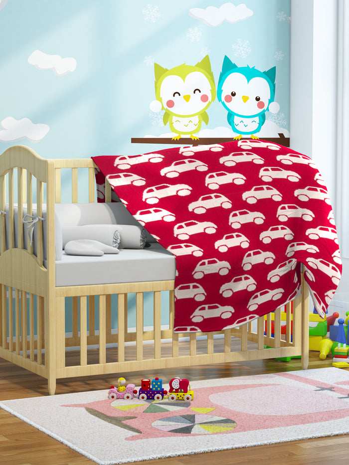 Cool Cars Knitted AC Blanket/Quilt for Baby - Full View