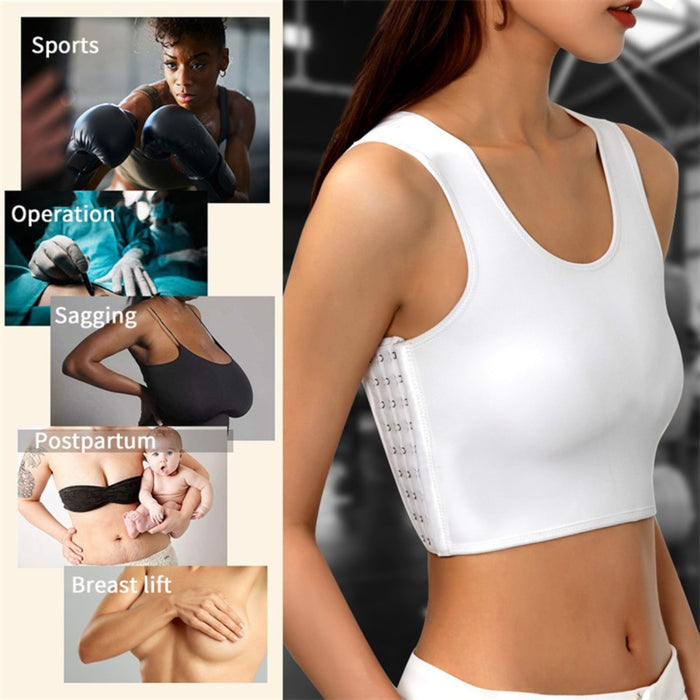 Corset Cami Tank Top Compression Wireless Breast Flat Belly Bra Shaper
