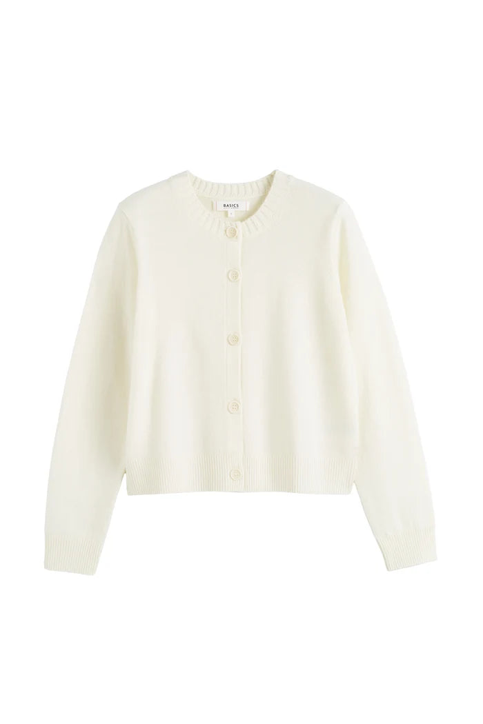 White cardigan on a white background