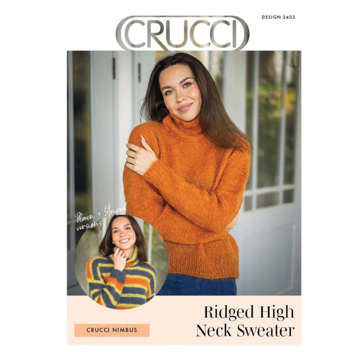 Crucci - Nimbus Ridged High Neck Sweater Knitting Pattern