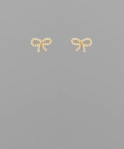 Crystal Ribbon Stud Earrings