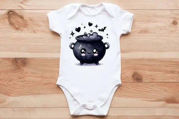 Cute cauldron 🖤baby vest🖤🦔 Claxton Creations GB