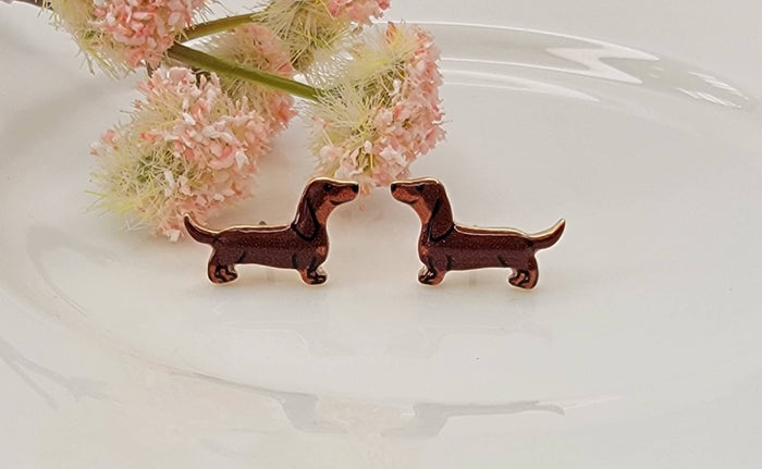 Dachshund Post Earrings