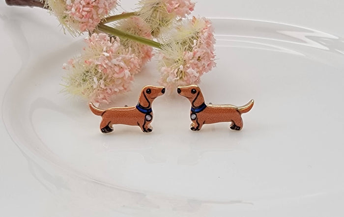 Dachshund Post Earrings