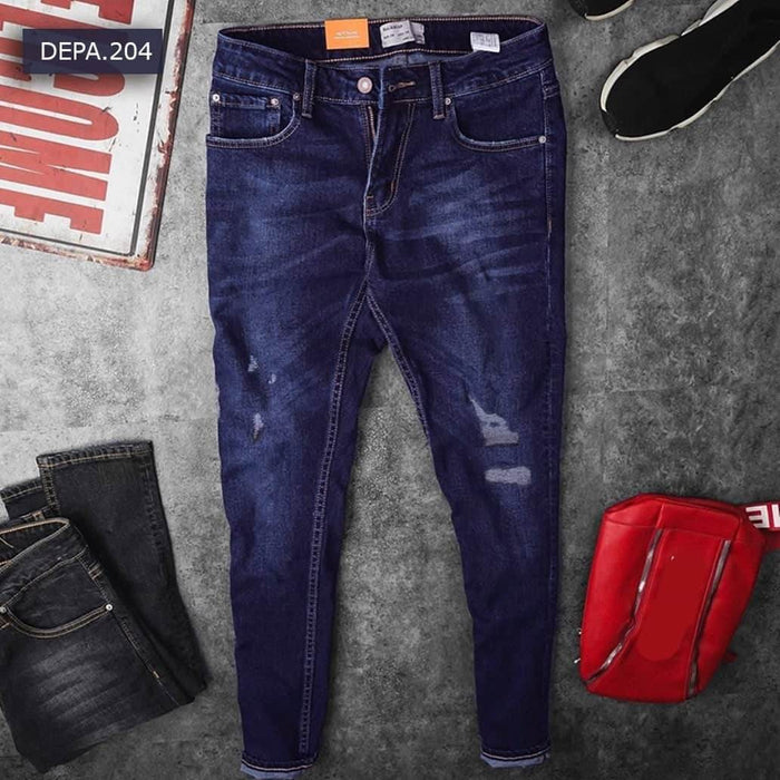 dark blue distressed men’s jeans UAE - 3405