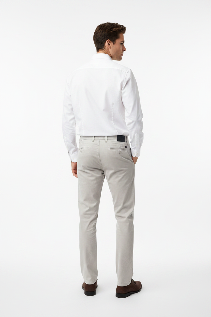Wam Denim Jorell Light Grey Chino – model back view