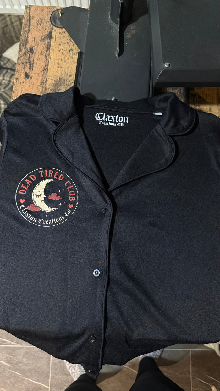 Dead Tired Club Soft Black Women’s PJs Set🌙 Claxton Creations GB