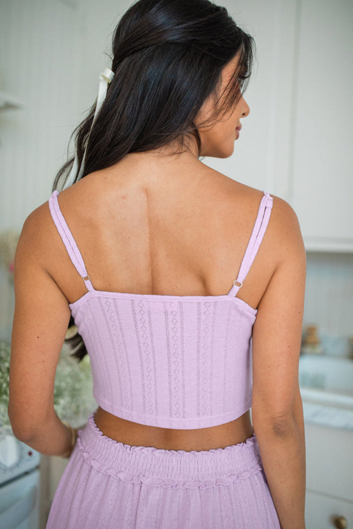Delicate Texture Cropped Cami Shorts and Cardigan 3pcs Lounge Set - Loungewear & Sleepwear/Pyjama