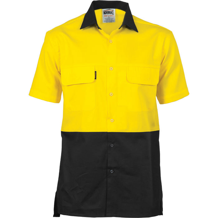 DNC Hi Vis 3 Way Cool-breeze Cotton Shirt - Short Sleeve 3937