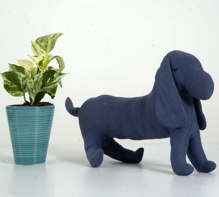 Dog Knitted Dark Blue Stuffed/Plush/Soft Pet Toy | 100% Premium Cotton - Mojopanda Organic  Store