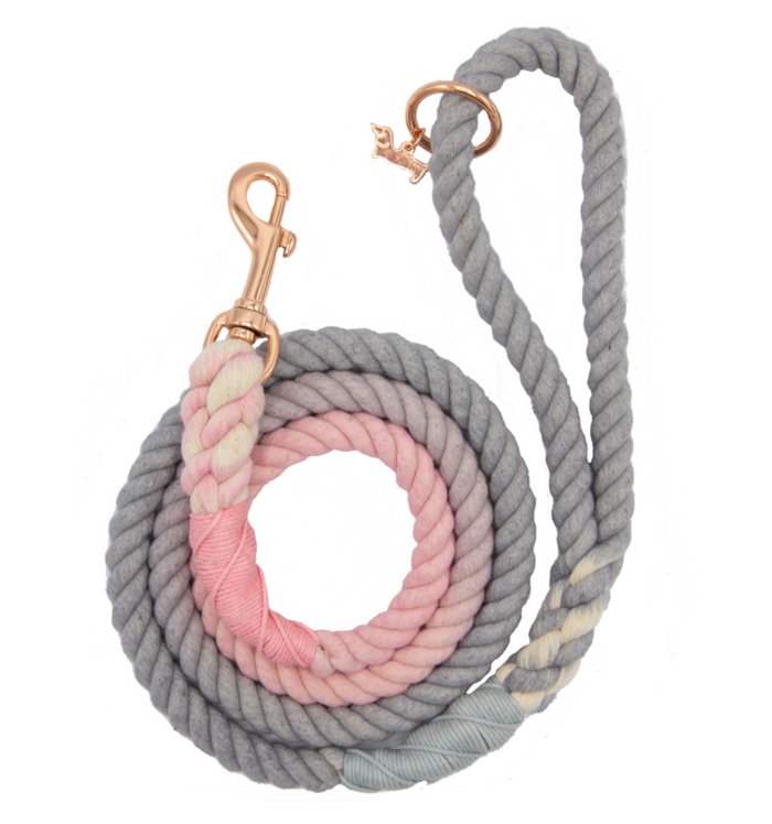 A close-up of the Sassy Woof Dog Rope Leash - Daydream, showcasing its hand-crafted details and exceptional quality.