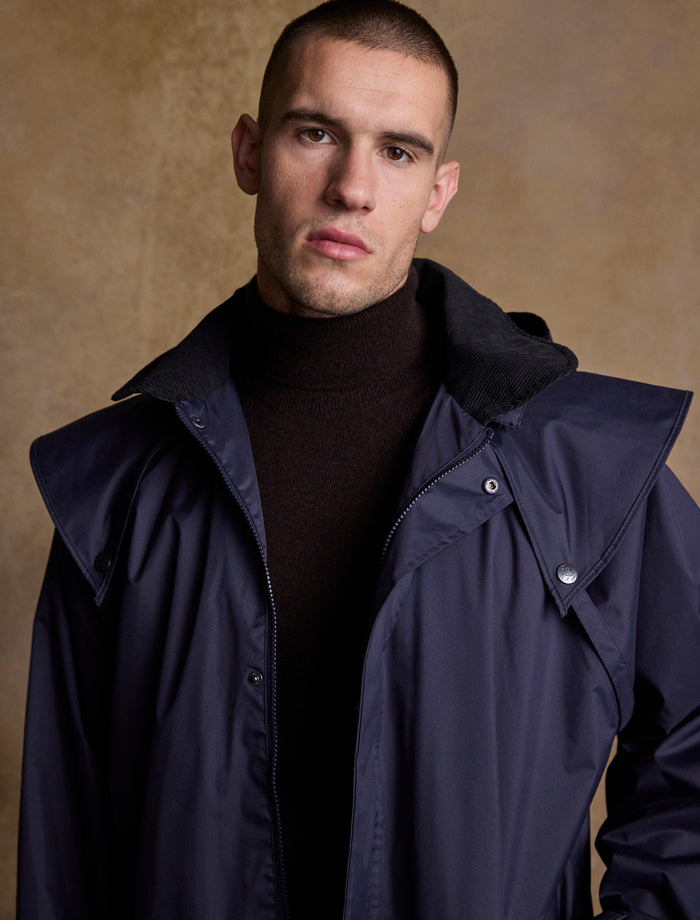 Donegal Men's Waterproof Bush Coat - Navy #color_navy