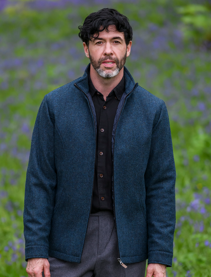 Donegal Wool Tweed Walking Jacket - Blue #color_blue