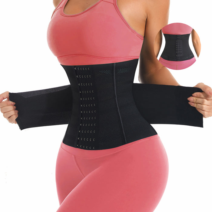 Double Belt Steel Boned Waist Trainer Women’s Slimming Corset