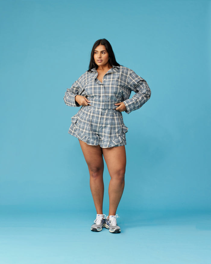 DOVE SHORT NAVY CREAM TARTAN