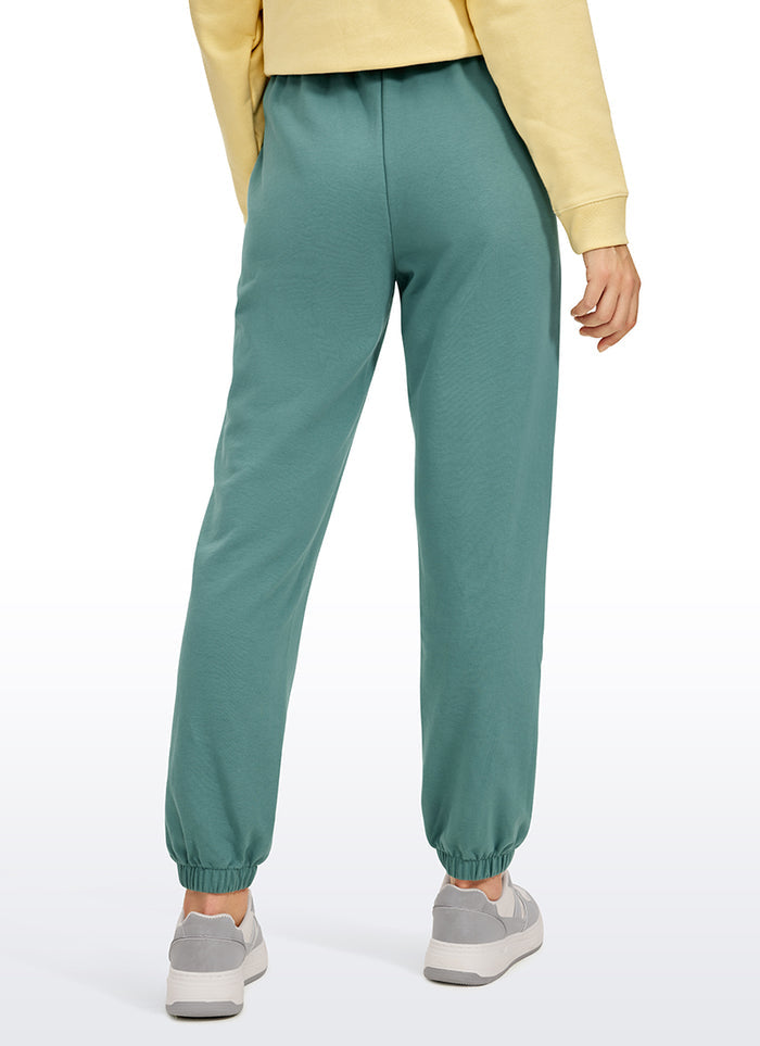 CRZ YOGA Womens French Terry High Rise Down the Street Sweatpants 28'' Black