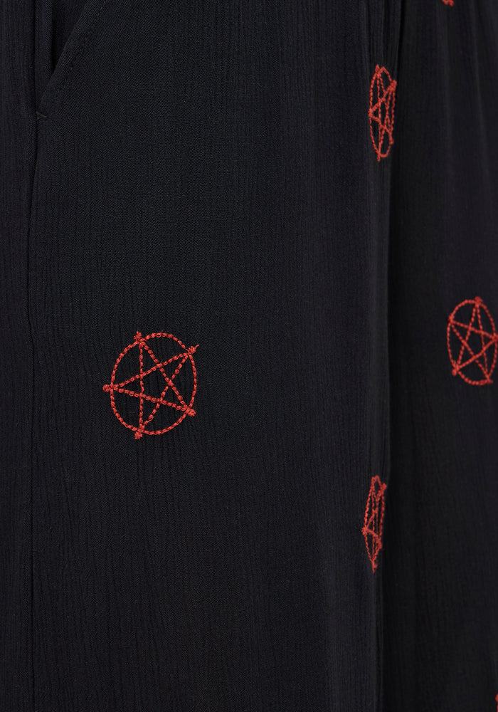 Druantia Moon Embroidery Wide Leg Culotte