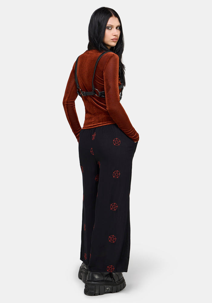 Druantia Moon Embroidery Wide Leg Culotte