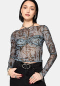 Dusha Garden Long Sleeve Mesh Top