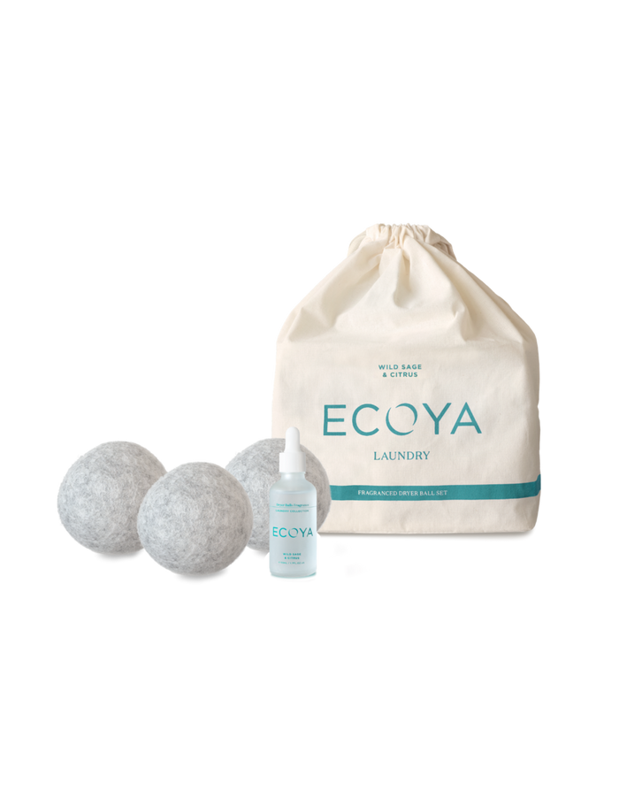 Ecoya Dryer Balls - Wild Sage & Citrus Laundry Set