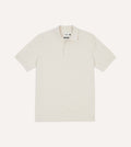 Ecru Piqué Cotton Polo Shirt
