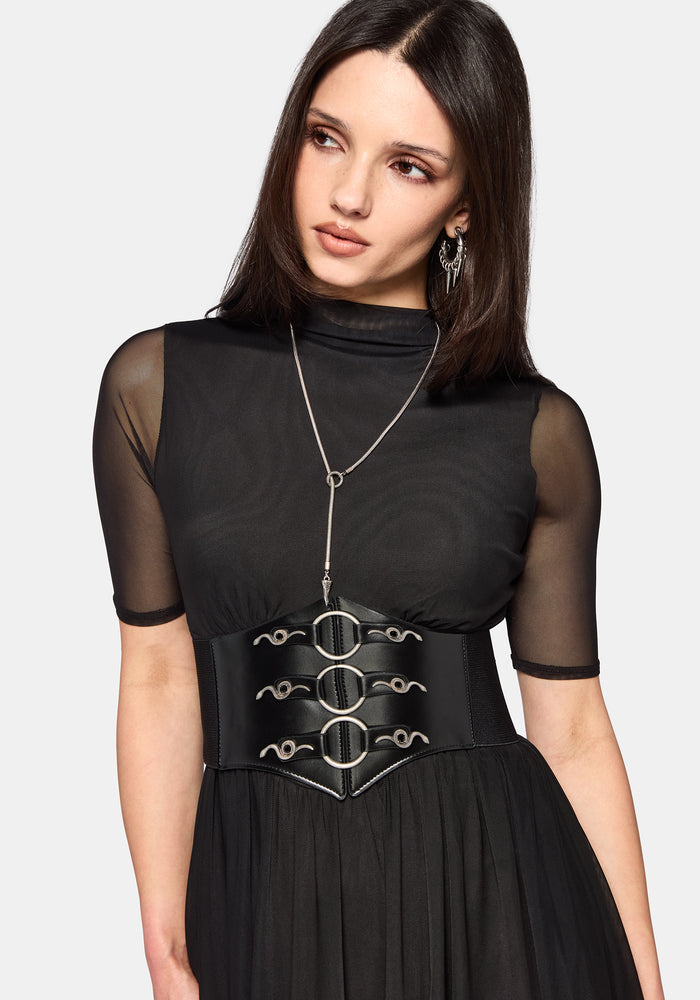 Elinor Mesh Handkerchief Hem Mini Dress