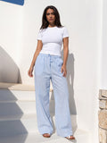 Elodie Stripe Trousers - Blue