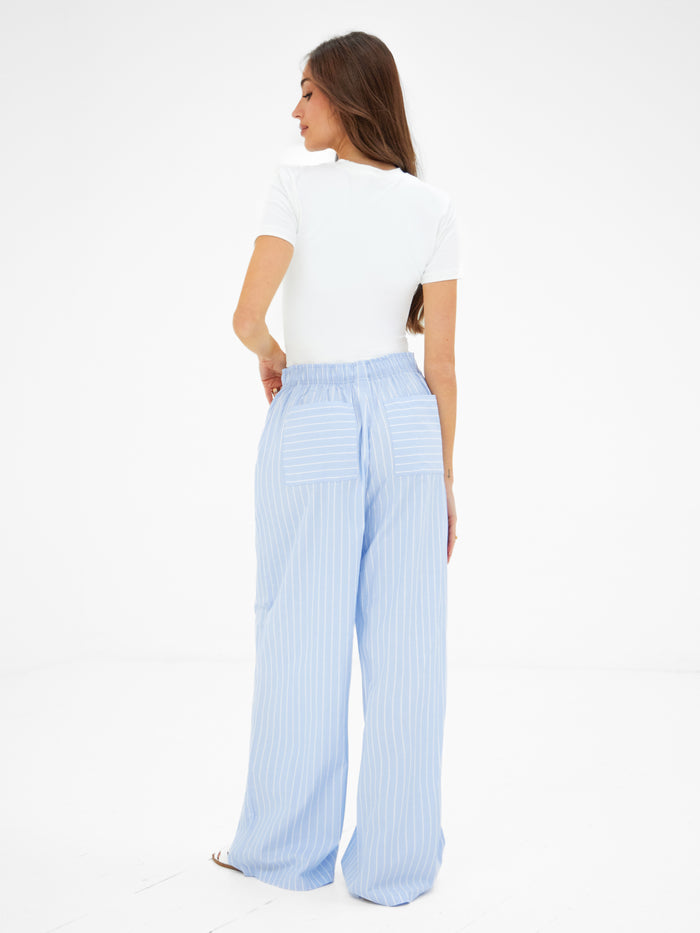 Elodie Stripe Trousers - Blue