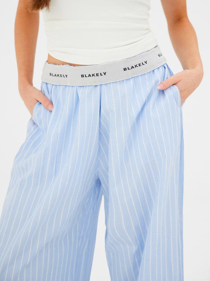 Elodie Stripe Trousers - Blue