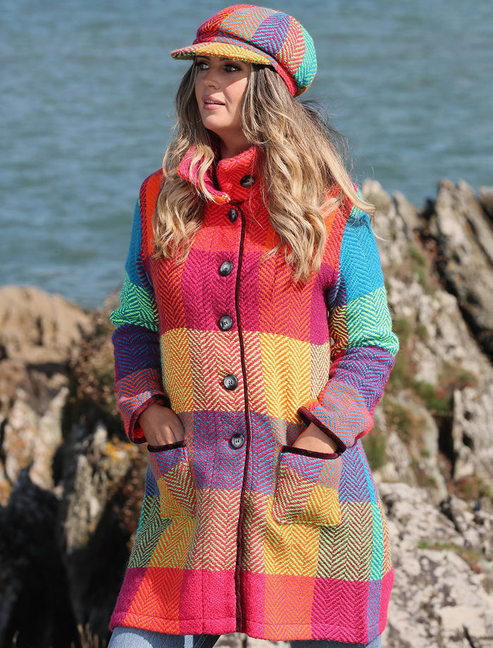 Emma Tweed Herringbone Coat - Donegal Sunshine #color_donegal-sunshine