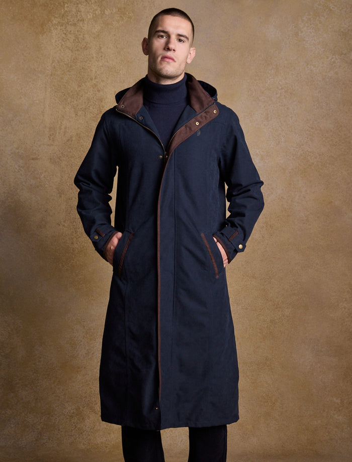 Emmet Waterproof Long Coat - Navy #color_navy