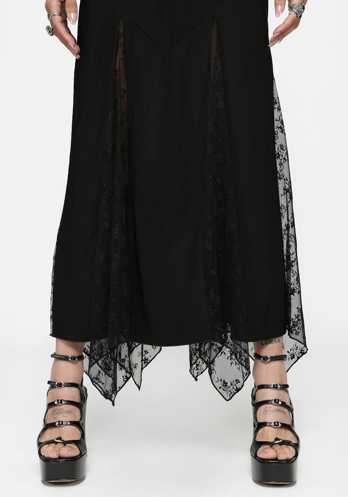 Endora Lace Side Panel Halterneck Maxi Dress