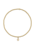enewton Designs Classic Gold 2mm Bead Bracelet - Signature Cross Small Gold Charm