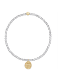 enewton Extends Bright Silver Faceted Hematite 2mm Bead Bracelet - Inspire Small Gold Charm