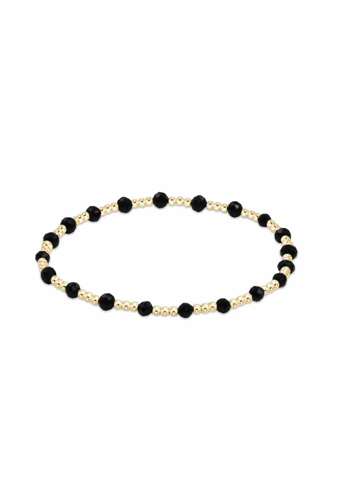 E.Newton Extends Gemstone Sincerity Gold 2mm e.newton Designs Bracelets Gold 3 mm Faceted Onyx