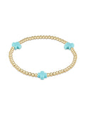 E.Newton Extends Signature Cross Gold Bracelets e.newton Designs Bracelets Signature Cross Gold w Turquoise 3 mm
