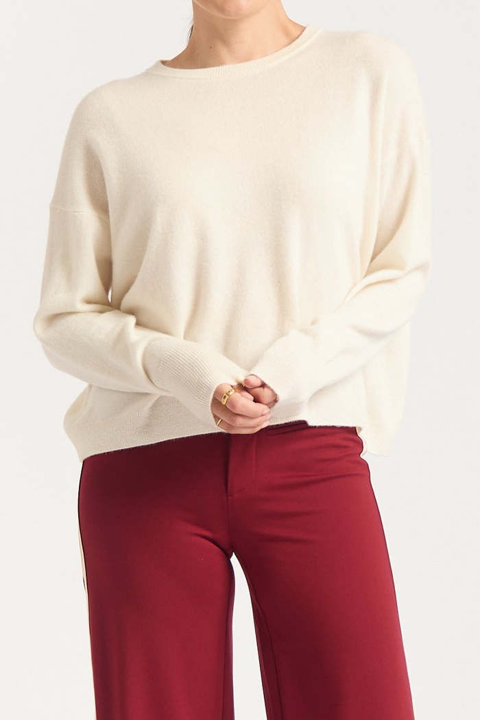 Estelle Cashmere Sweater In Cloud Dancer