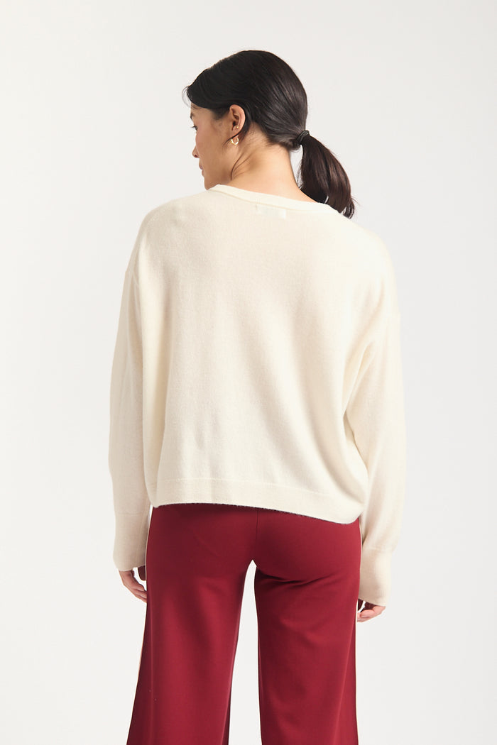 Estelle Cashmere Sweater In Cloud Dancer