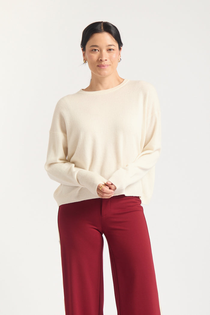 Estelle Cashmere Sweater In Cloud Dancer