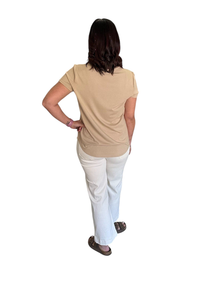Everyday Crew Neck HiLo Hem Tee Pine Apparel Casual Top