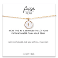 Faith Over Fear White Enamel Cross Pendant on Gold Chain Lenny & Eva