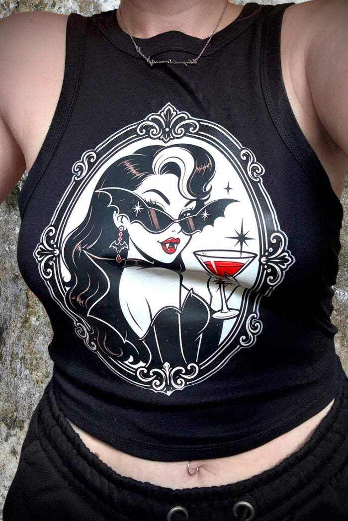 Fangtini Crop Tank Tee🦇🍸❤️ Claxton Creations GB