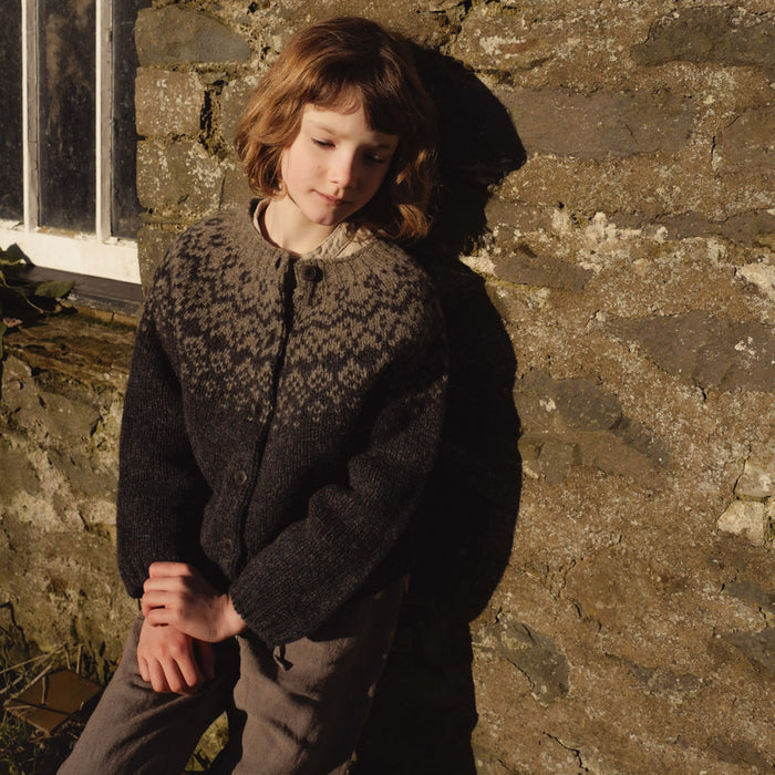 Fauna Baby & Kids Cardigan - Lambswool - Graphite