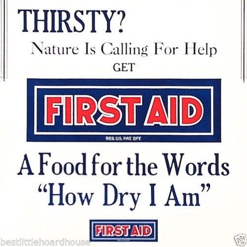 FIRST AID SYRUP Medical Store Poster Sign 1930s