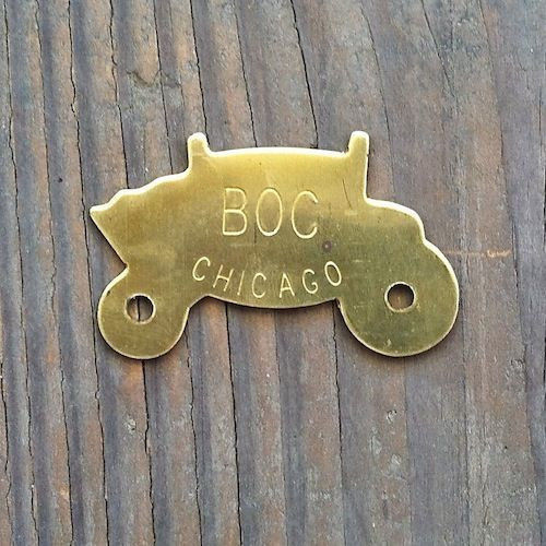 FISHER BODY BRASS BOC Chicago Nameplate 1970s