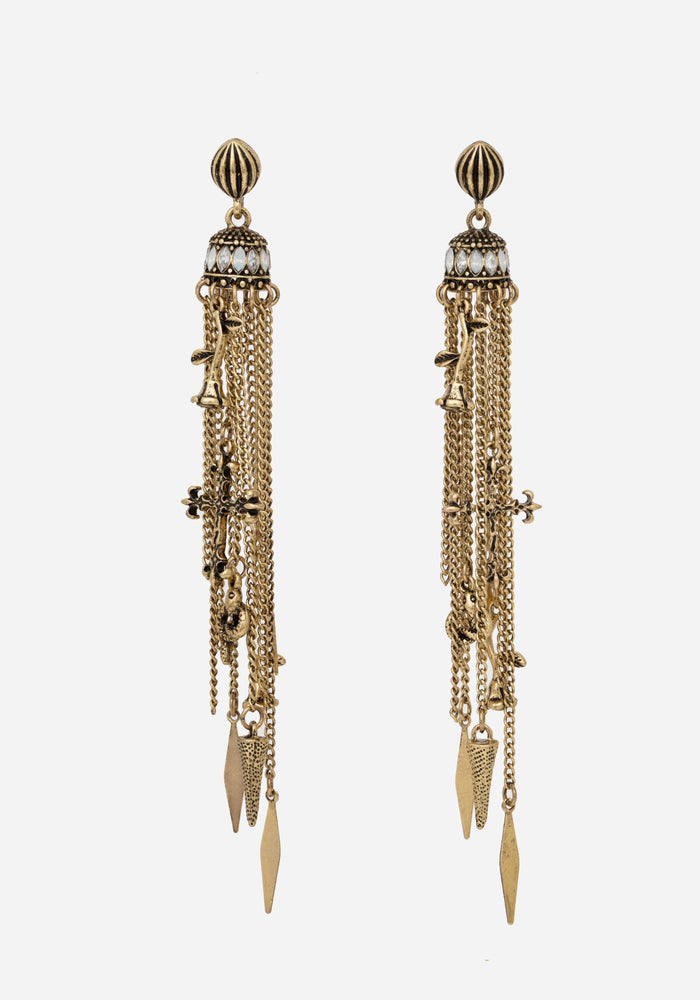 Flaren Charm Drop Earrings - Gold
