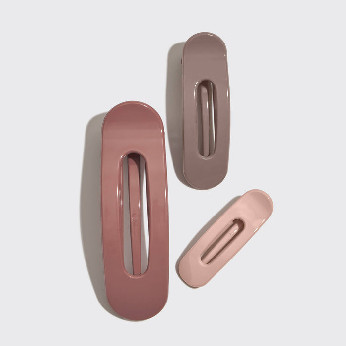 Flat Lay Claw Clip 3pc Flat - Ultra Glossy Terracotta KITSCH