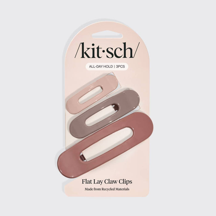 Flat Lay Claw Clip 3pc Flat - Ultra Glossy Terracotta KITSCH