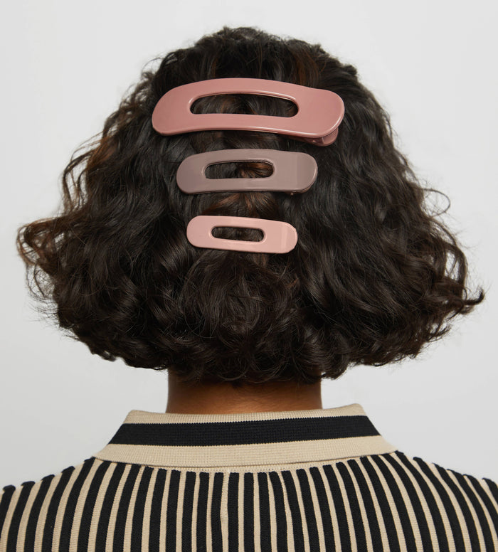 Flat Lay Claw Clip 3pc Flat - Ultra Glossy Terracotta KITSCH